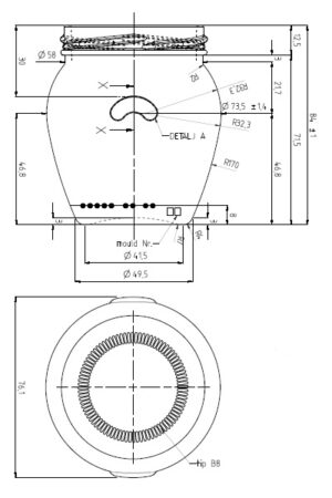 Amfora 212 ml TO 63 kótovane 400 x 600