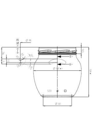Amfora 520 ml TO 82 kótovanie 400 x 600
