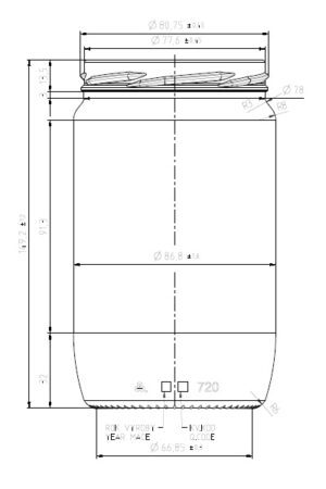 Franko 720 ml TO 82 kótovanie 400 x 600