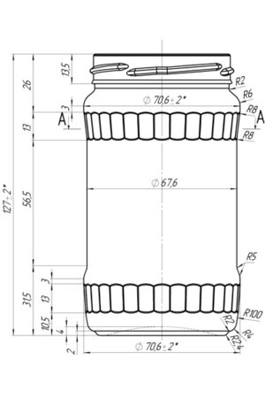 Pohár Faceta Extra 370 ml TO66 kótovanie