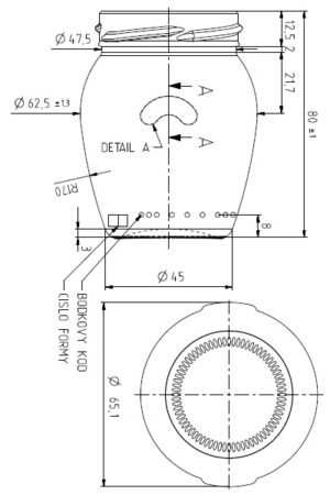 Amfora 145 ml TO 53 kótovanie 400 x 600