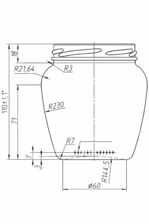 Amfora 550 ml TO 82 kótovanie 400 x 600