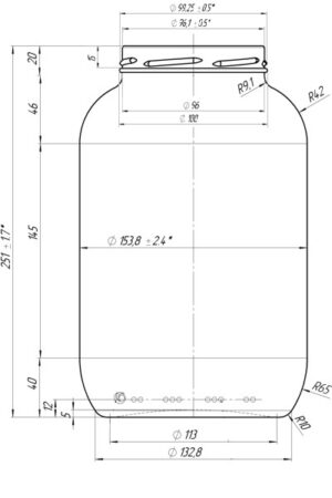 Pohár Orion 3720 ml TO100 kótovanie 3