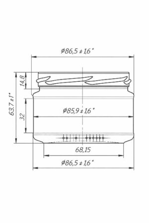Pohár 280 ml TO82 kótovanie Pohár 280 ml TO82 kótovanie