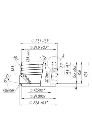 Fľaša Ploskačka 100 ml – ústie závit 28 mm kótovanie 3