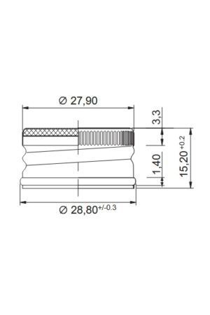Kótovanie hliníkový uzáver PP 28 x 15