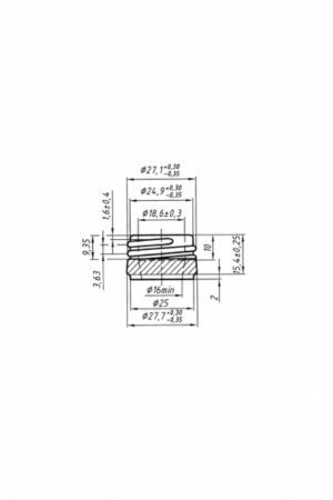 Reconica 500 ml závit PP 28 kótovanie 2 400×600
