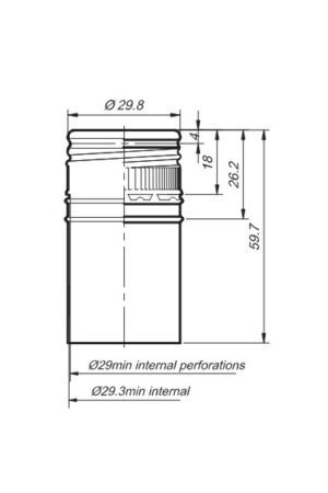 kótovanie hliníkový uzáver BVS 30×60