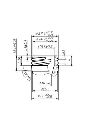 Fľaša Likér 500 ml, závit PP 28mm kótovanie 2