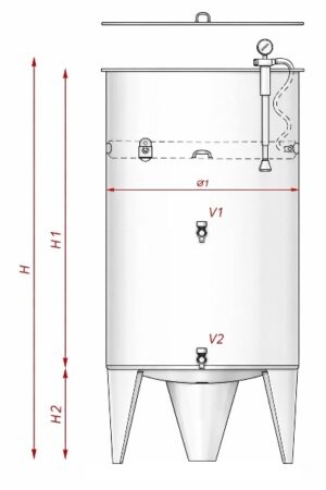 Technický výkres Letina 100 – 200 l 400×600