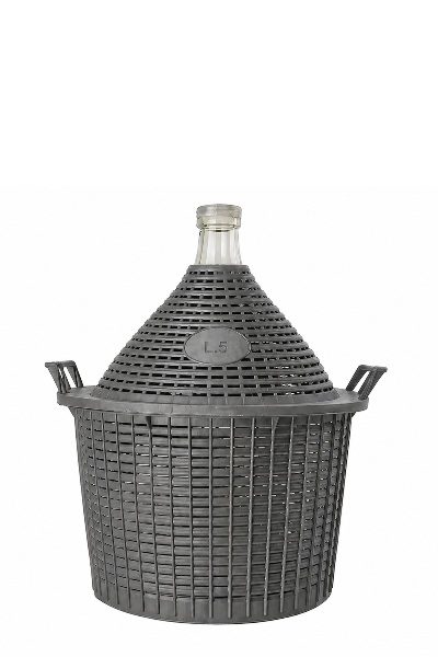 Sklenený demižón s plastovým košom 5 L 400×600 Sklenený demižón s plastovým košom 5 L 400×600