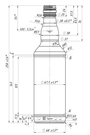 Fľaša Monopol 500 ml PP 28 kótovanie 400 x 600