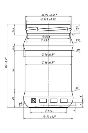 Pohár 320 ml TO 66 kótovanie 400×600 Pohár 320 ml TO 66 kótovanie 400×600